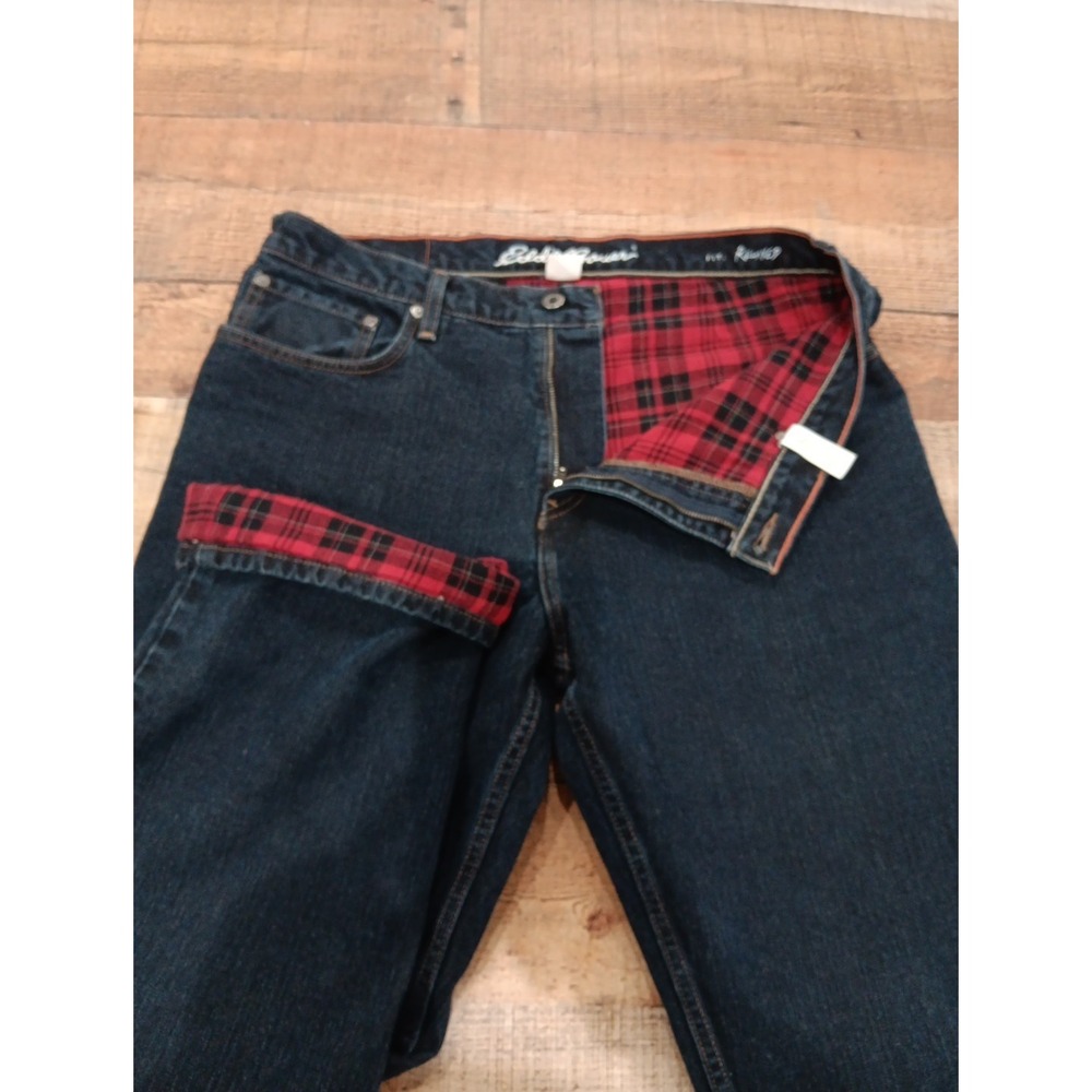 Eddie Bauer  Flannel Lined Jeans Men Size 34x34 Relaxed Fit Specially Dyed 2432